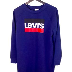 Levi’s blue women’s medium sweatshirt dress long shirt